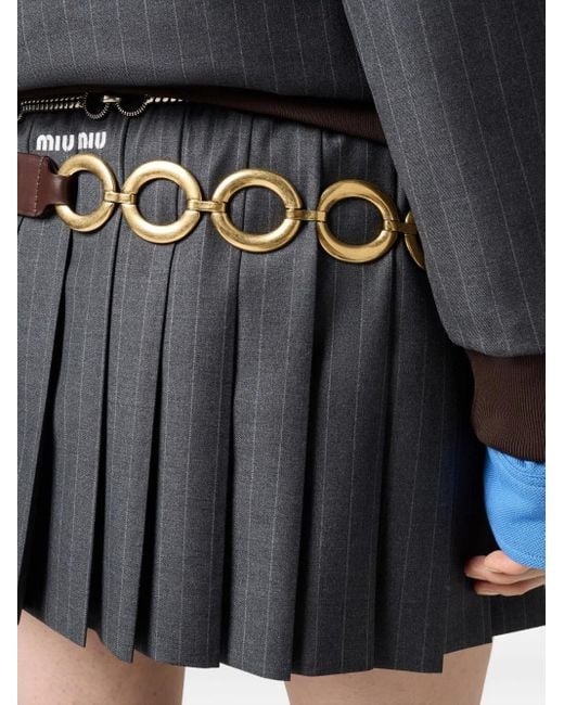 Gonna Plissettata Gessata di Miu Miu in Black