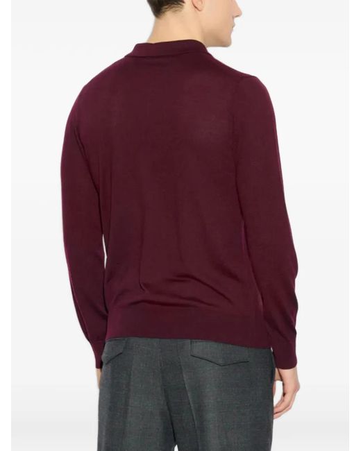 Paolo Pecora Gestricktes Poloshirt in Red für Herren