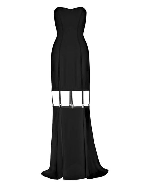 Vestiaire d'un Oiseau Libre Black Suspender Maxi Dress