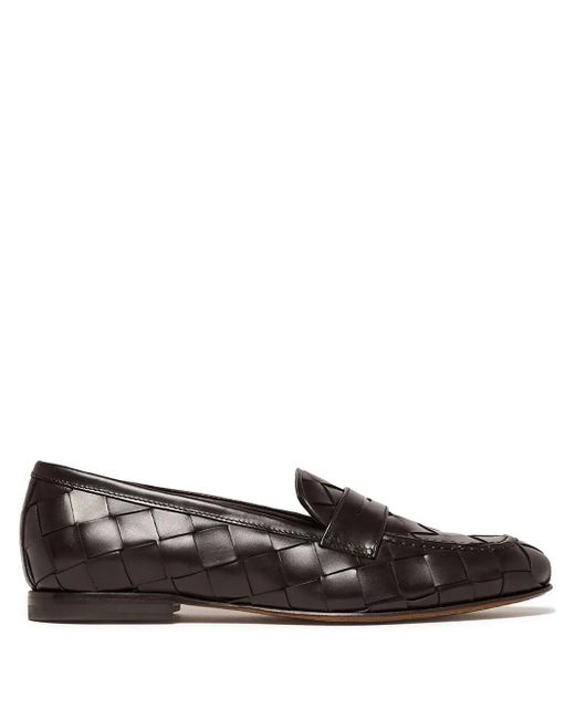 Scarosso Brown Valeria Woven Loafers