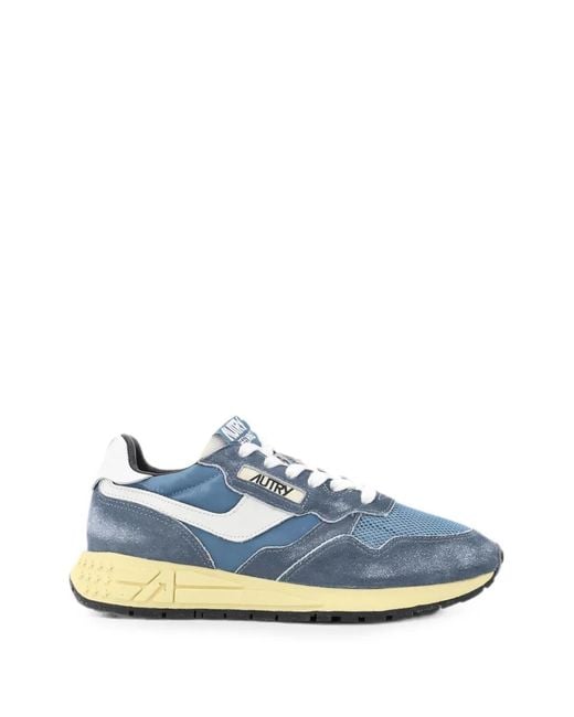 Autry Blue Reelwind Panelled Sneakers