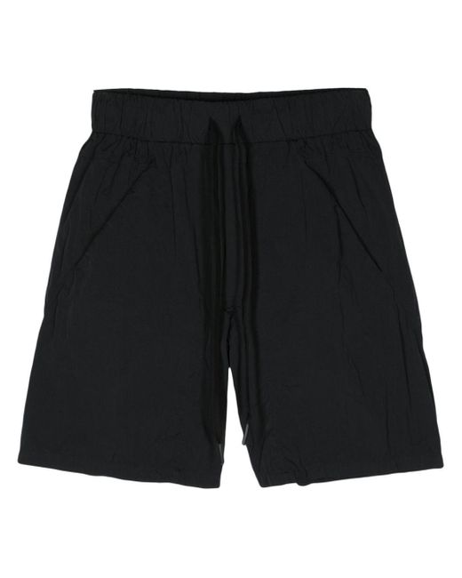 Andrea Ya'aqov Black Crinkled Mid-rise Swim Shorts for men