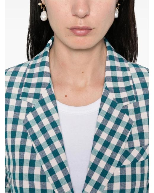 Forte_forte Blue Gingham-Check Blazer