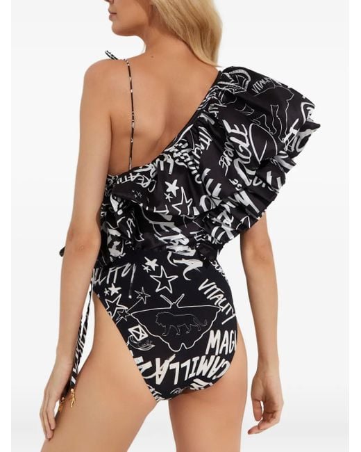 Camilla Black Ruffled Spirit Scribble Body