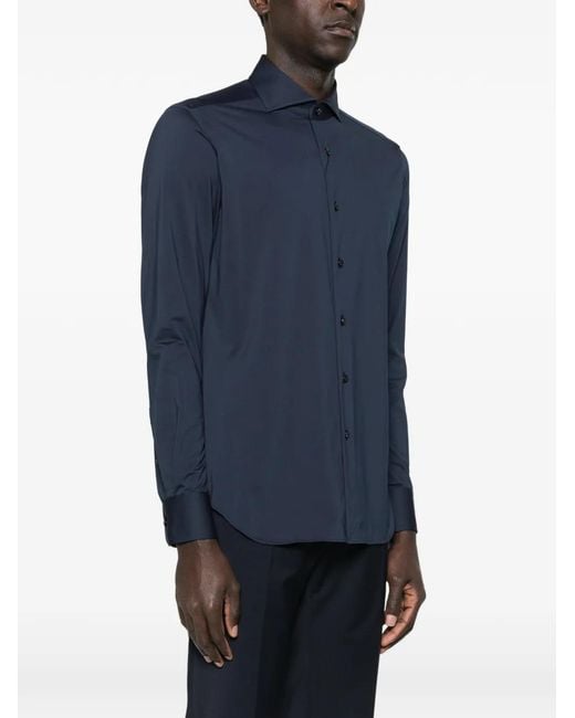 Dell'Oglio Blue Buttoned Shirt for men