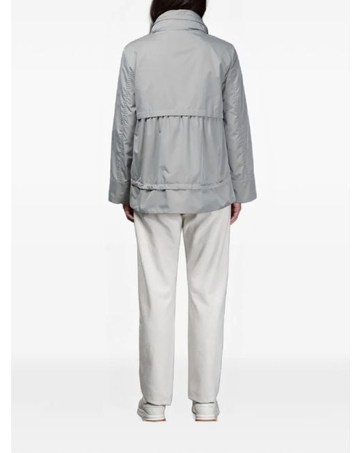 Moorer Gray Sinia Hooded Drawstring Jacket