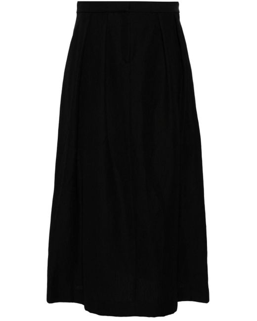 Falda midi con pliegues Fabiana Filippi de color Black
