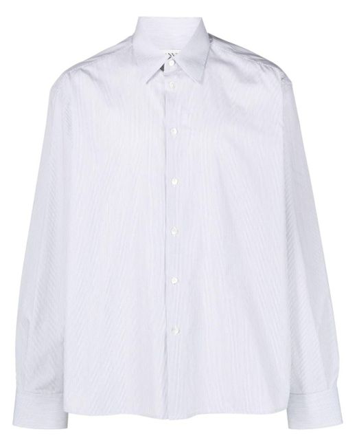 Camicia gessata di Lanvin in White da Uomo