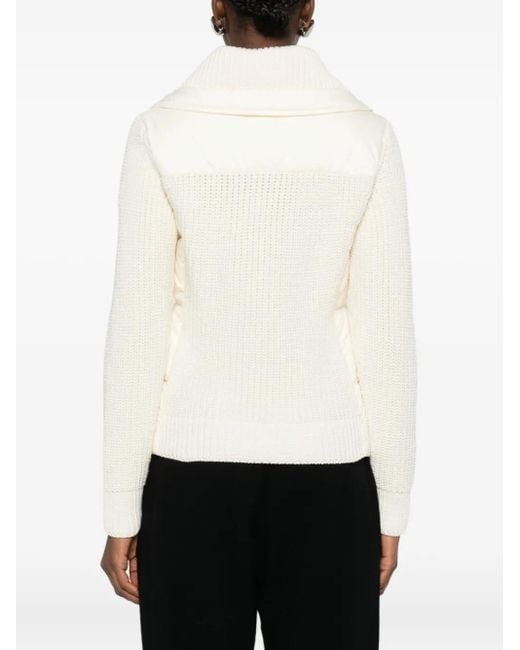 Moncler Natural Gefütterte Jacke mit Reißverschluss