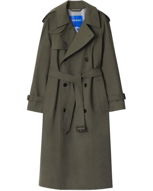 Burberry Green Long Wool Trench Coat