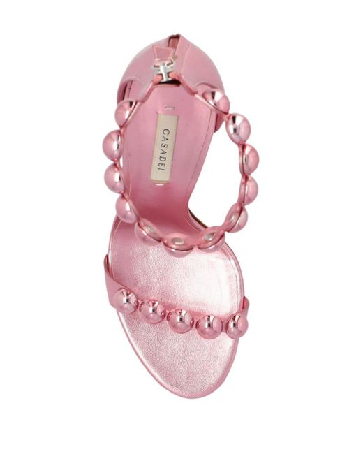 Casadei Joy Metallic Sandalen in het Pink