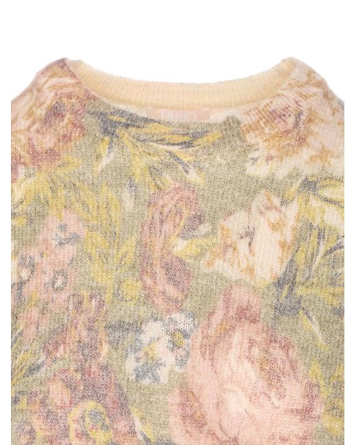 Liu Jo Natural Floral Pattern Knit Sweater