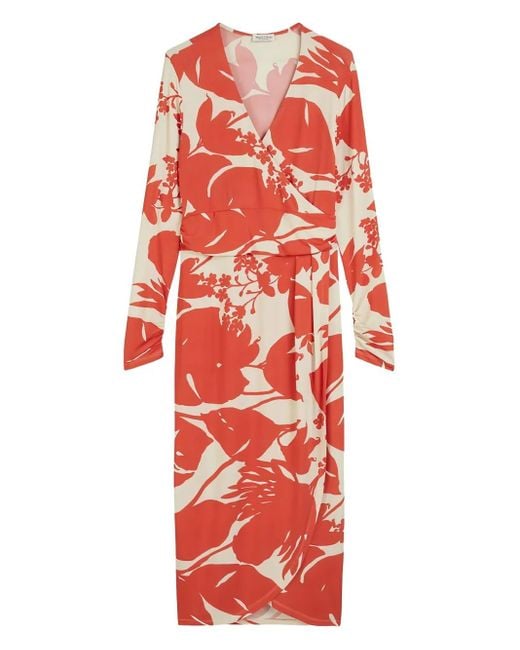 Marc O' Polo Red Robe Portefeuille À Fleurs