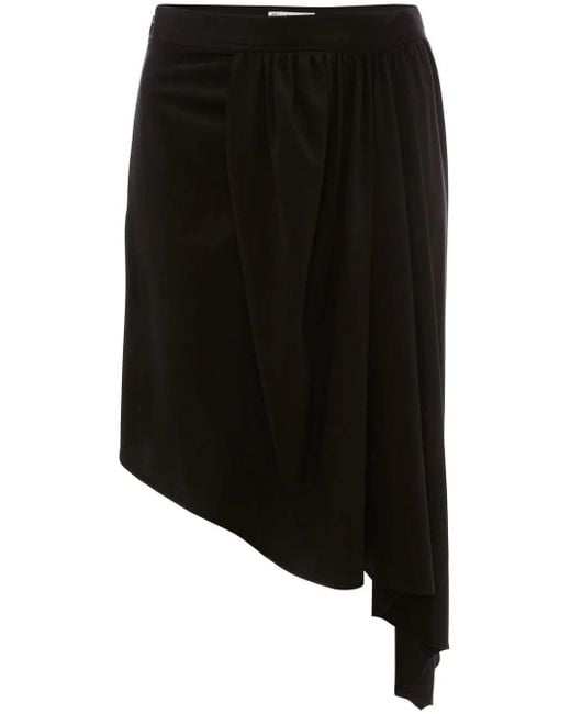 J.W. Anderson Black Asymmetric Gathered Skirt