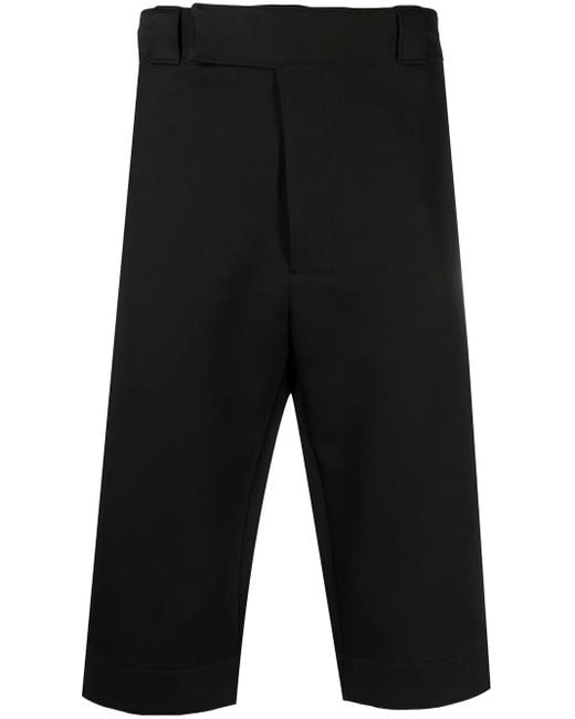 Prada Black Logo Patch Cropped Trousers for men