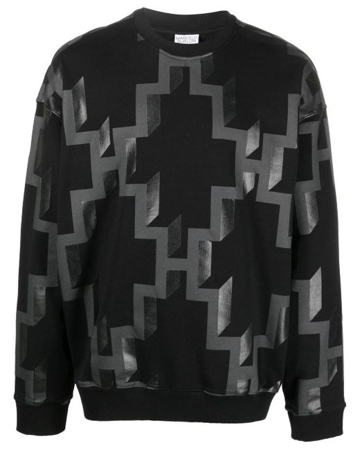 Marcelo Burlon Black Print Sweatshirt for men