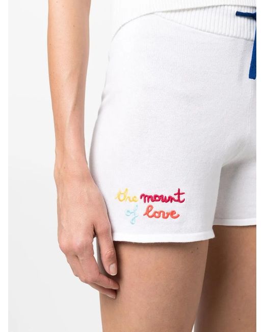 Rossignol Blue Embroidered-Logo Drawstring Shorts