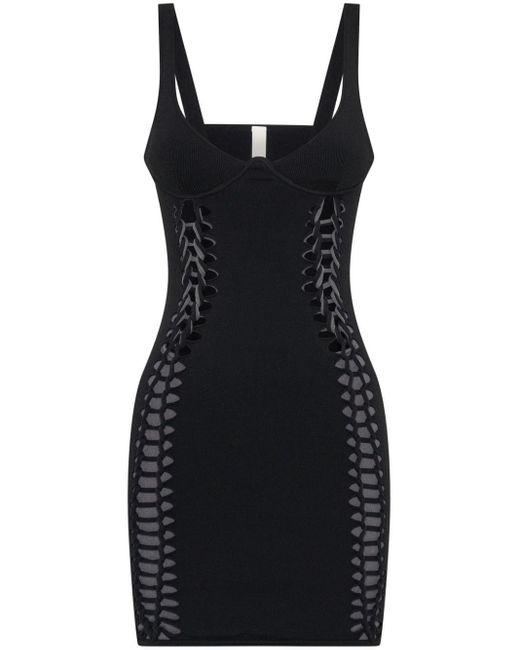 Dion Lee Black Braided Knitted Minidress