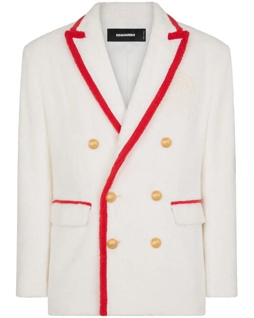 DSquared² Red Logo-Appliqué Terrycloth Blazer for men