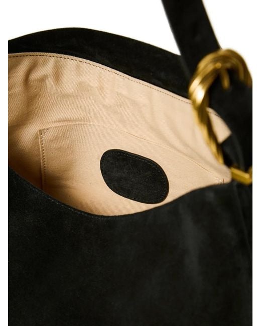 Twinset Black Medium Liliane Suede Bag With Buckles