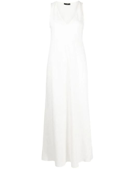 Voz White V-Neck Maxi Dress