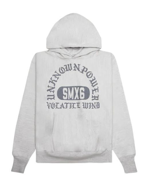 SAINT Mxxxxxx Gray Arched-Logo Hoodie for men