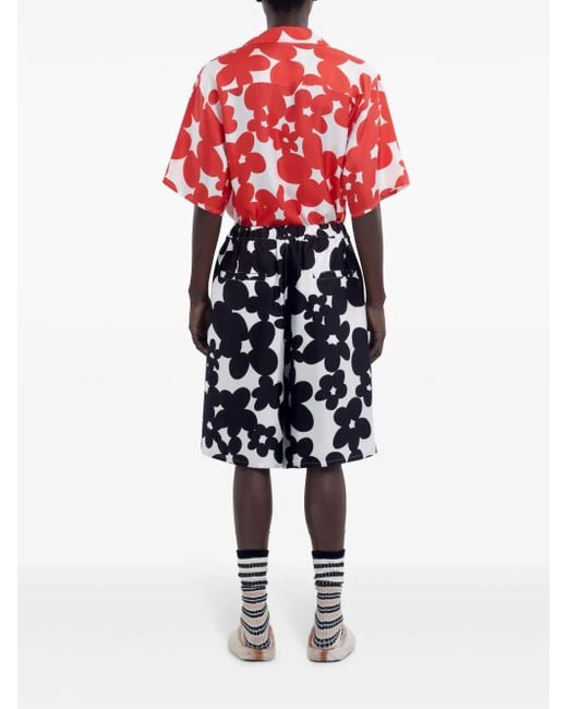 Marni Blue Floral-Print Shorts for men