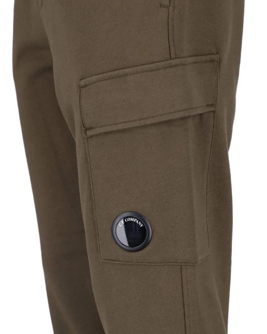 C P Company Green Pantalon De Jogging En Polaire Diagonale À Poches Cargo Lens for men