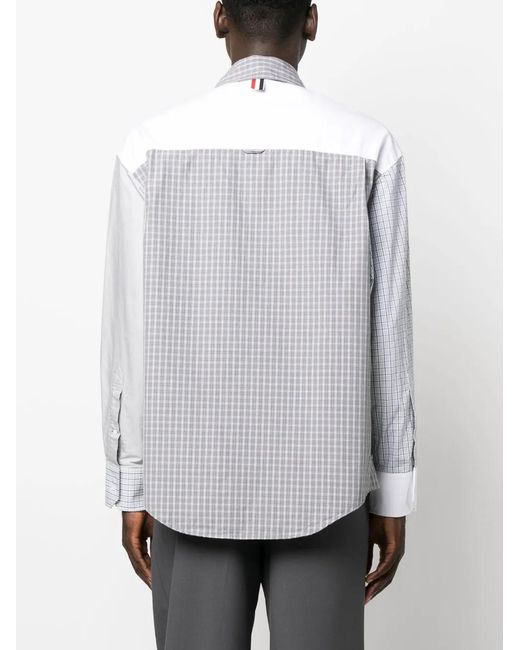 Thom Browne White 4-Bar Long-Sleeve Shirt for men