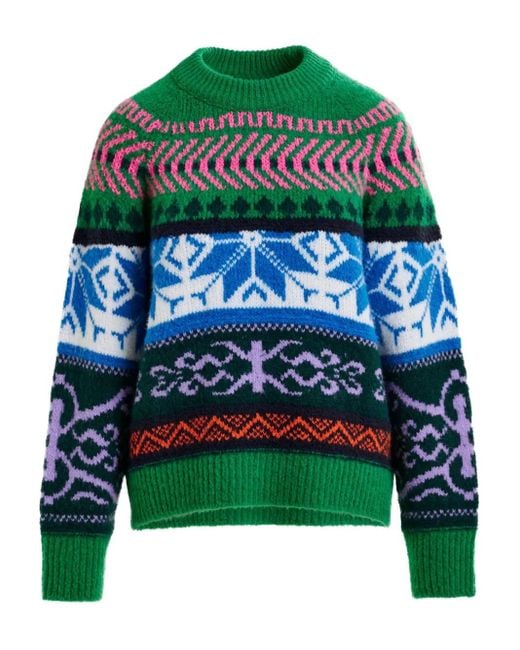 Essentiel Antwerp Green Pullover mit geometrischem Muster