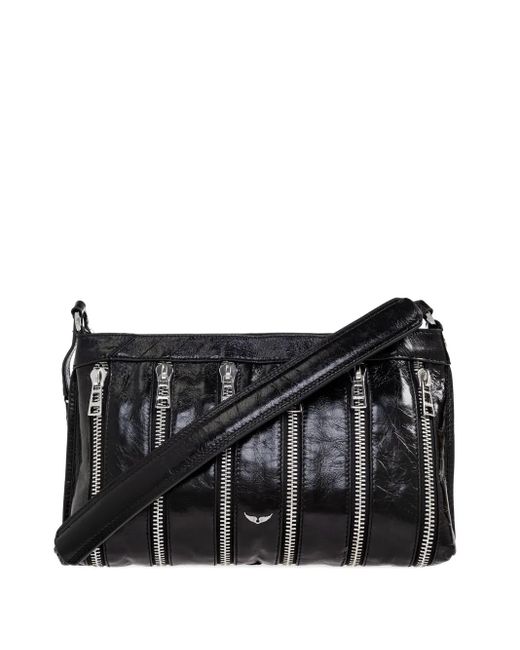 Zadig & Voltaire Black Sunny Moody Schultertasche mit Reißverschluss