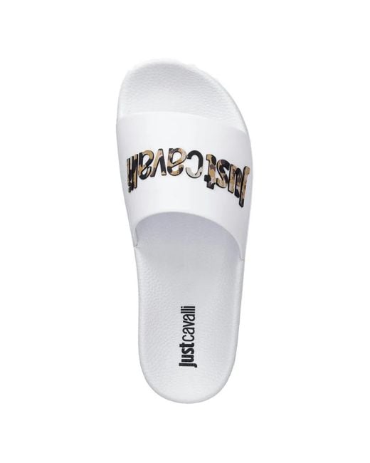 Just Cavalli White Logo Slides