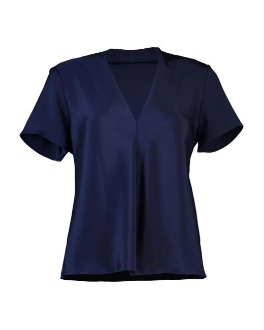 Peter Cohen Blue V-Neck Short-Sleeve Top
