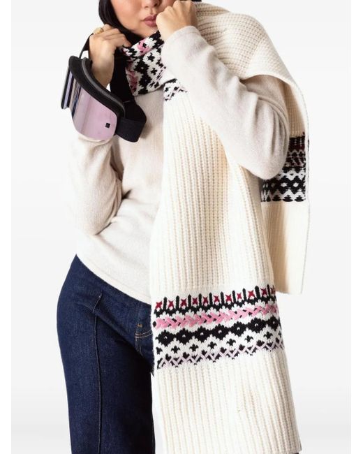 Rag & Bone Natural Leigh Fair-Isle Ribbed Scarf
