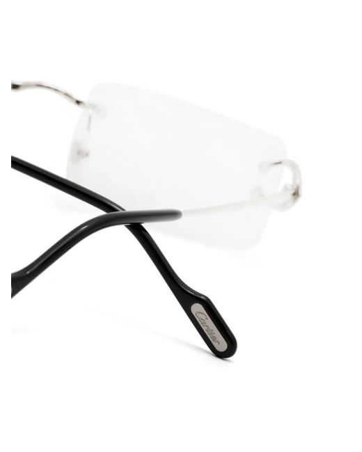 Cartier White C Rectangle-Frame Glasses
