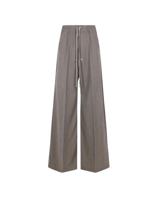 Rick Owens Gray Drawstring-Fastening Trousers for men