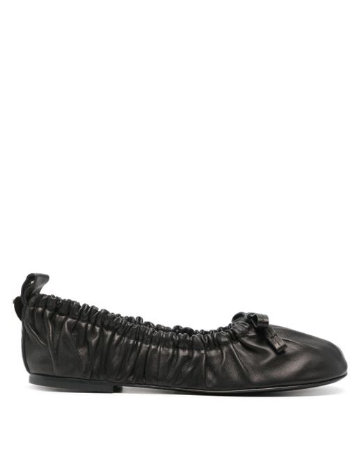 Acne Black Leather Ballerina Shoes