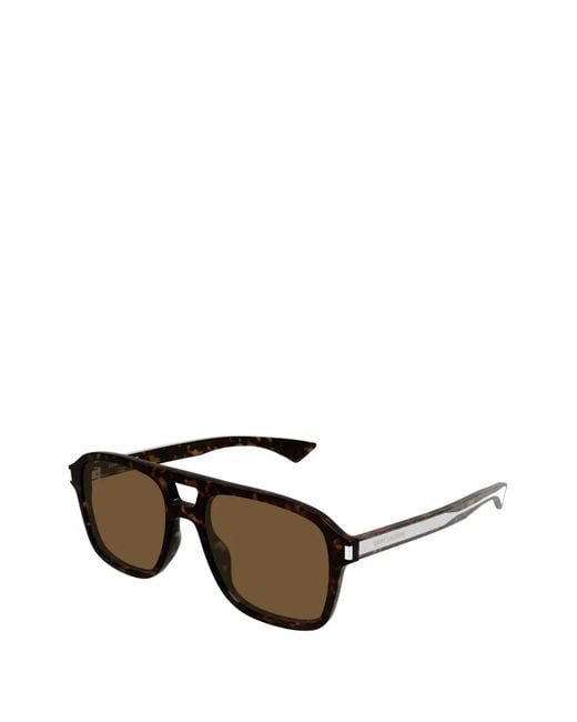 Saint Laurent Black Pilot-Frame Sunglasses