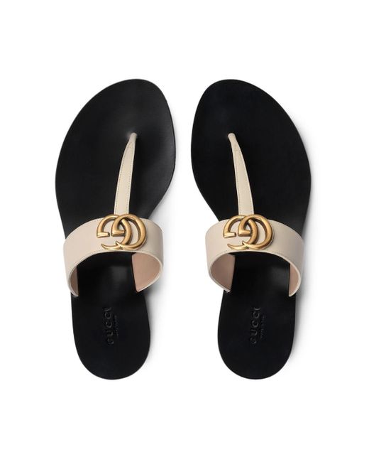 Sandalias con doble G Gucci de color Blanco - 16 % de descuento | Lyst