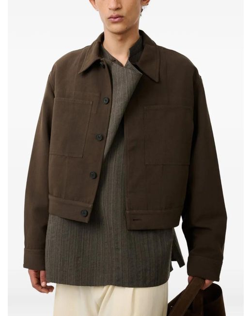 Studio Nicholson Brown Piper Patch Pockets Cropped Jacket for men