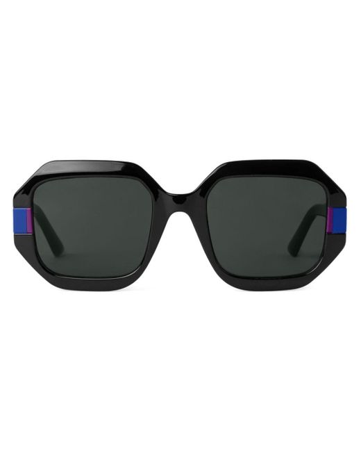 Karl Lagerfeld Black Logo-print Geometric-frame Sunglasses