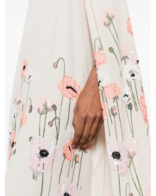 BERNADETTE White Minnie Poppy-Embroidered Dress