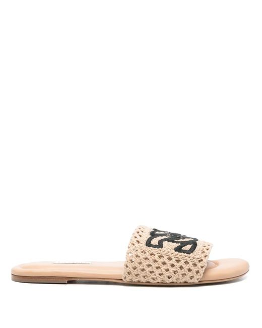 Casadei Natural Positano Flat Sandals