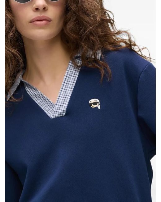Karl Lagerfeld Blue Ikon V-Neck Sweatshirt