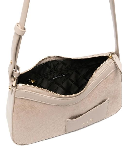 ARMANI EXCHANGE White Logo-Debossed Shoulder Bag