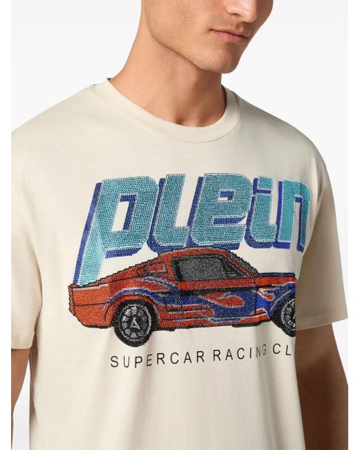 Philipp Plein Blue Cars Racing T-Shirt for men