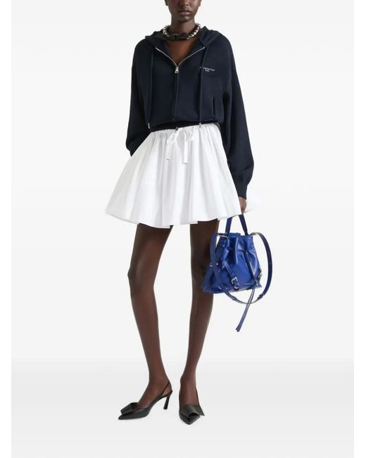 Givenchy White Drawstring Mini Pleated Skirt