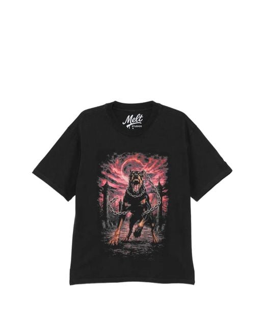 Melt Black Graphic Print T-Shirt for men