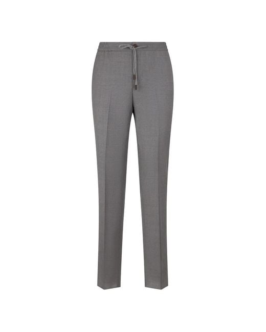 Slowear Gray Drawstring Trousers for men