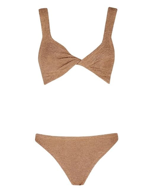 Hunza G White Juno Knotted Bikini Set